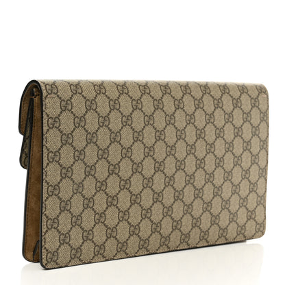 Gucci GG Supreme Monogram Suede Dionysus Clutch Beige Taupe 3 of 9