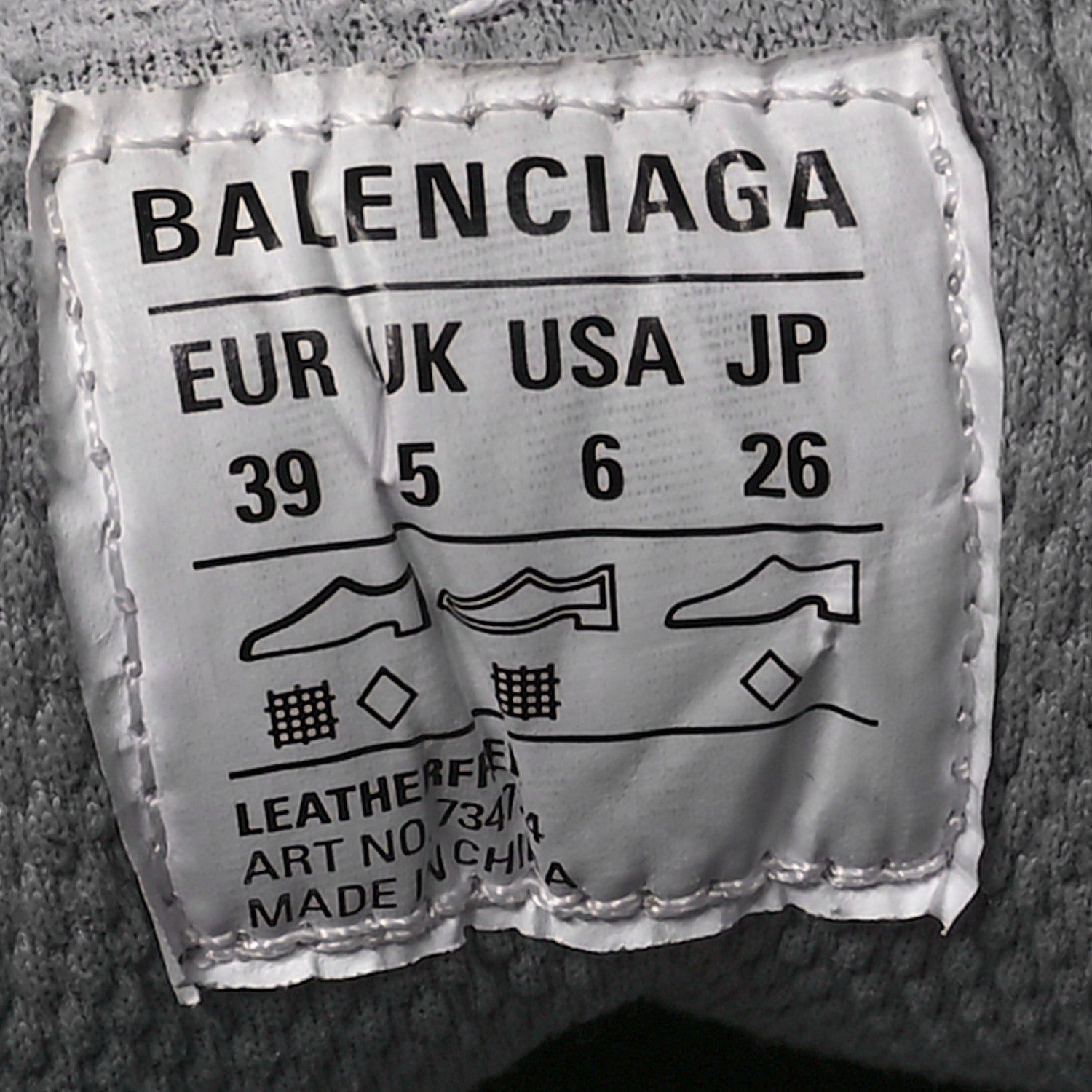 Balenciaga Distressed Mesh Rubber Womens 3XL Sneakers 39 Grey Black 7 of 7