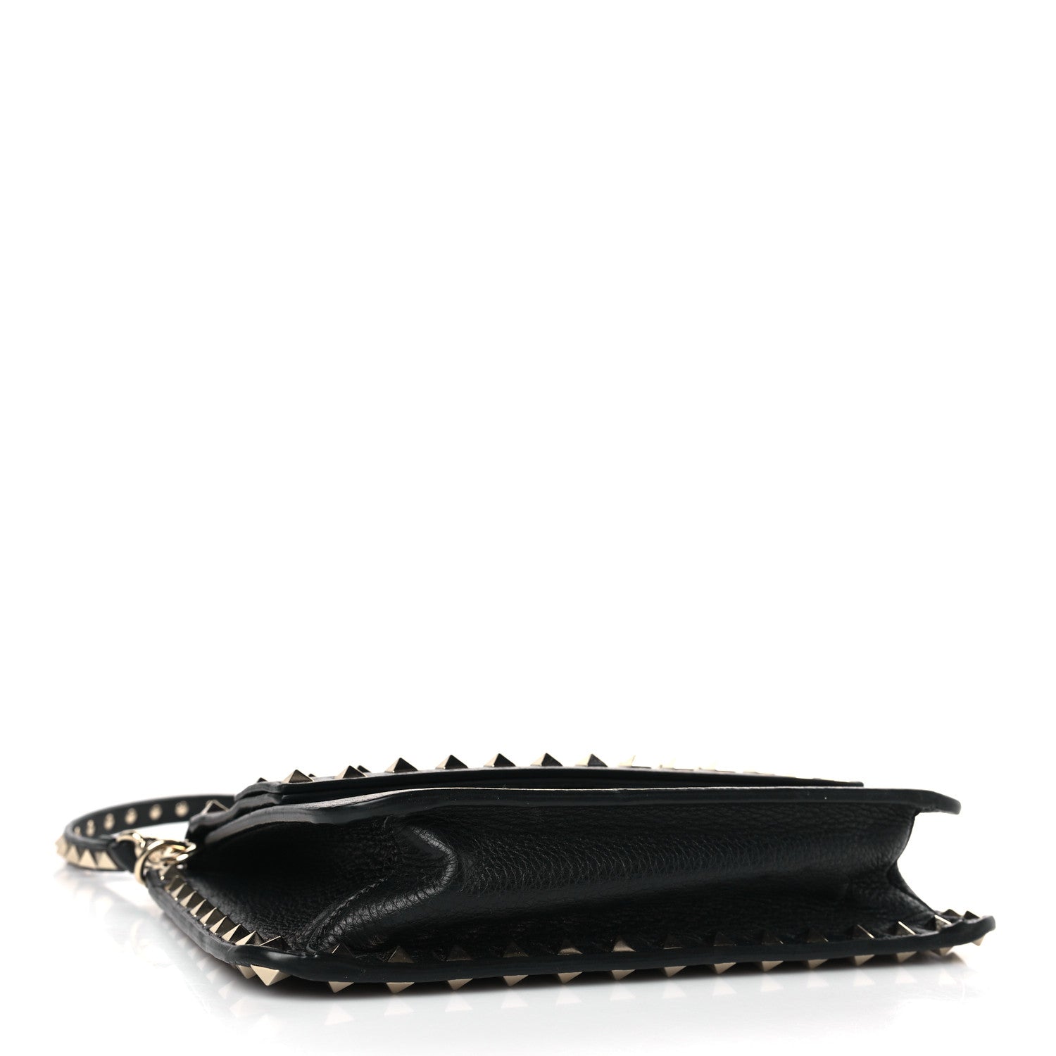 Valentino Garavani Pebbled Calfskin Rockstud Side Slip Crossbody Black 3 of 9