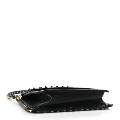 Valentino Garavani Pebbled Calfskin Rockstud Side Slip Crossbody Black 3 of 9