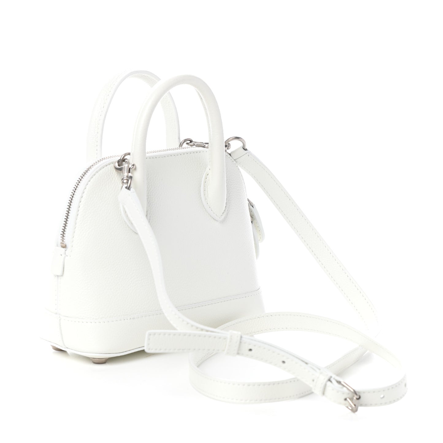 Grained Calfskin XXS Ville Top Handle Bag White Black