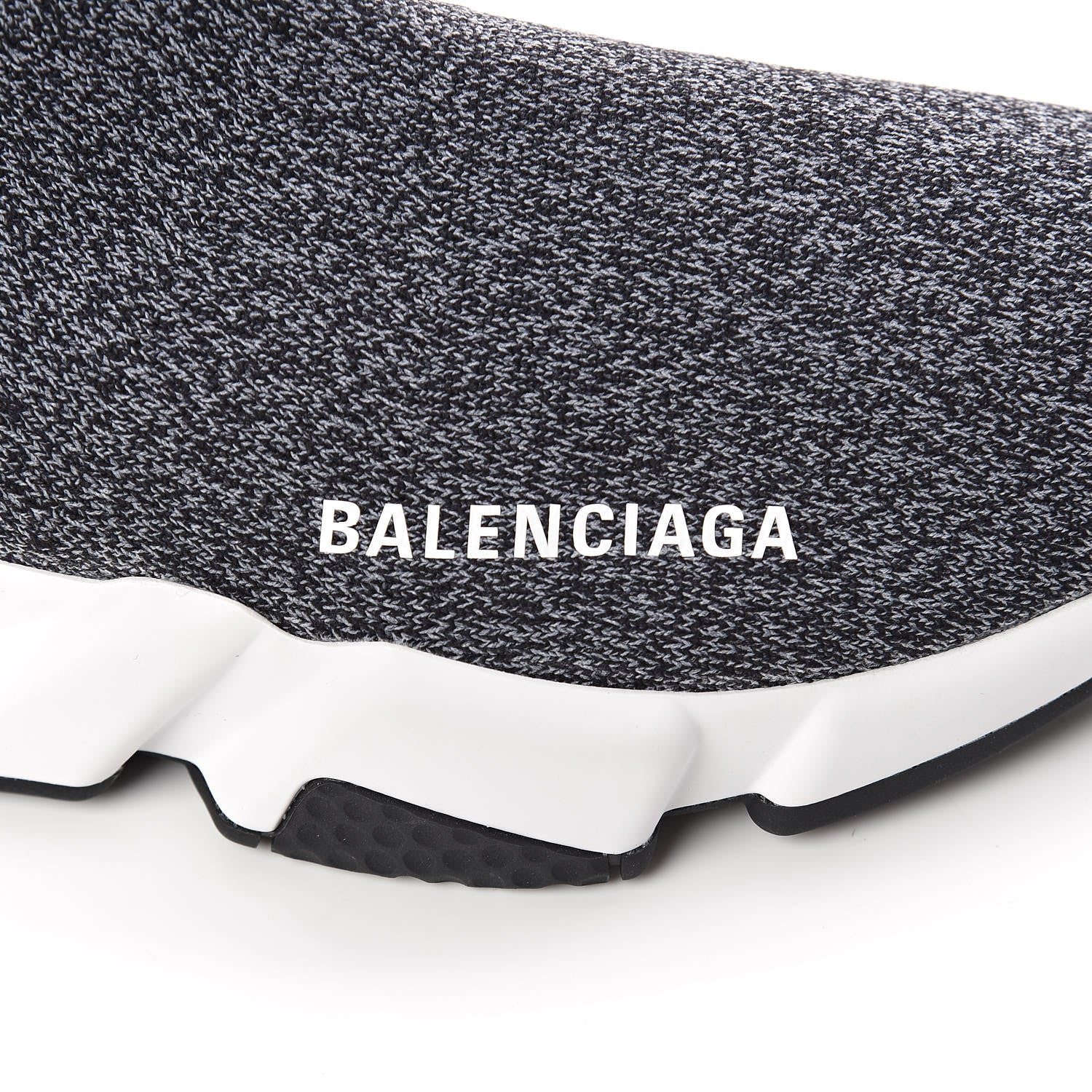 Balenciaga Chine Knit Bi-Color Sole Womens Speed Sneakers 36 Black White 6 of 10