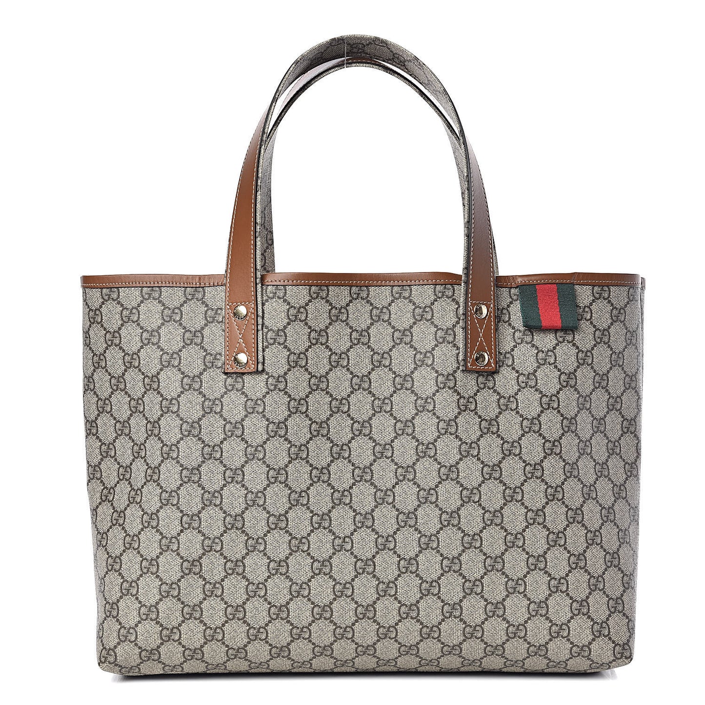 GG Plus Monogram Medium Signature Web Loop Tote Brown