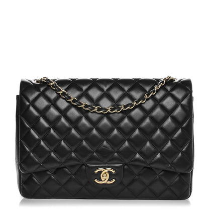 Chanel Lambskin Quilted Maxi Double Flap Black 1 of 8