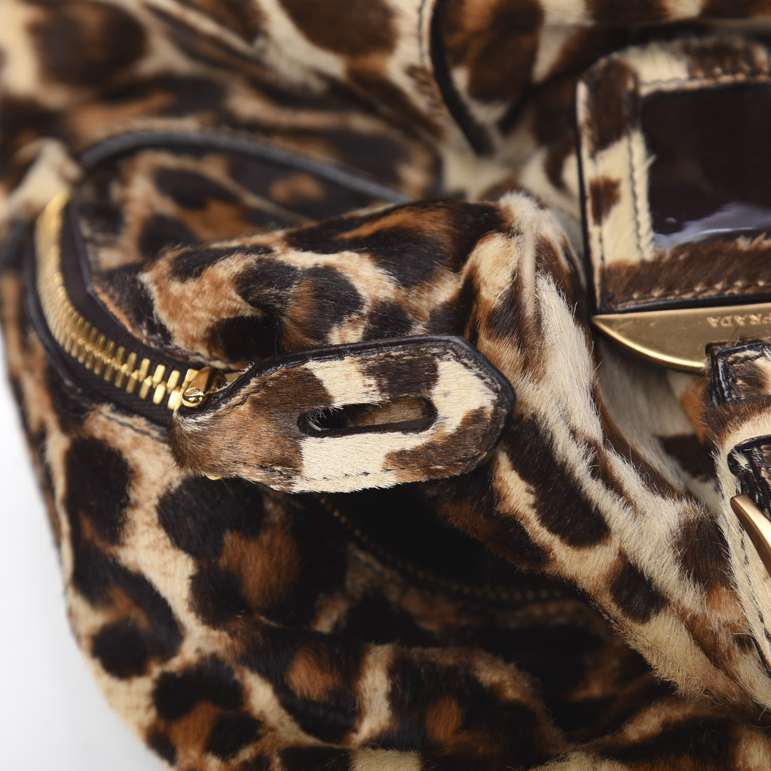 Prada Calf Hair Leopard Print Shoulder Bag Avorio 9 of 18