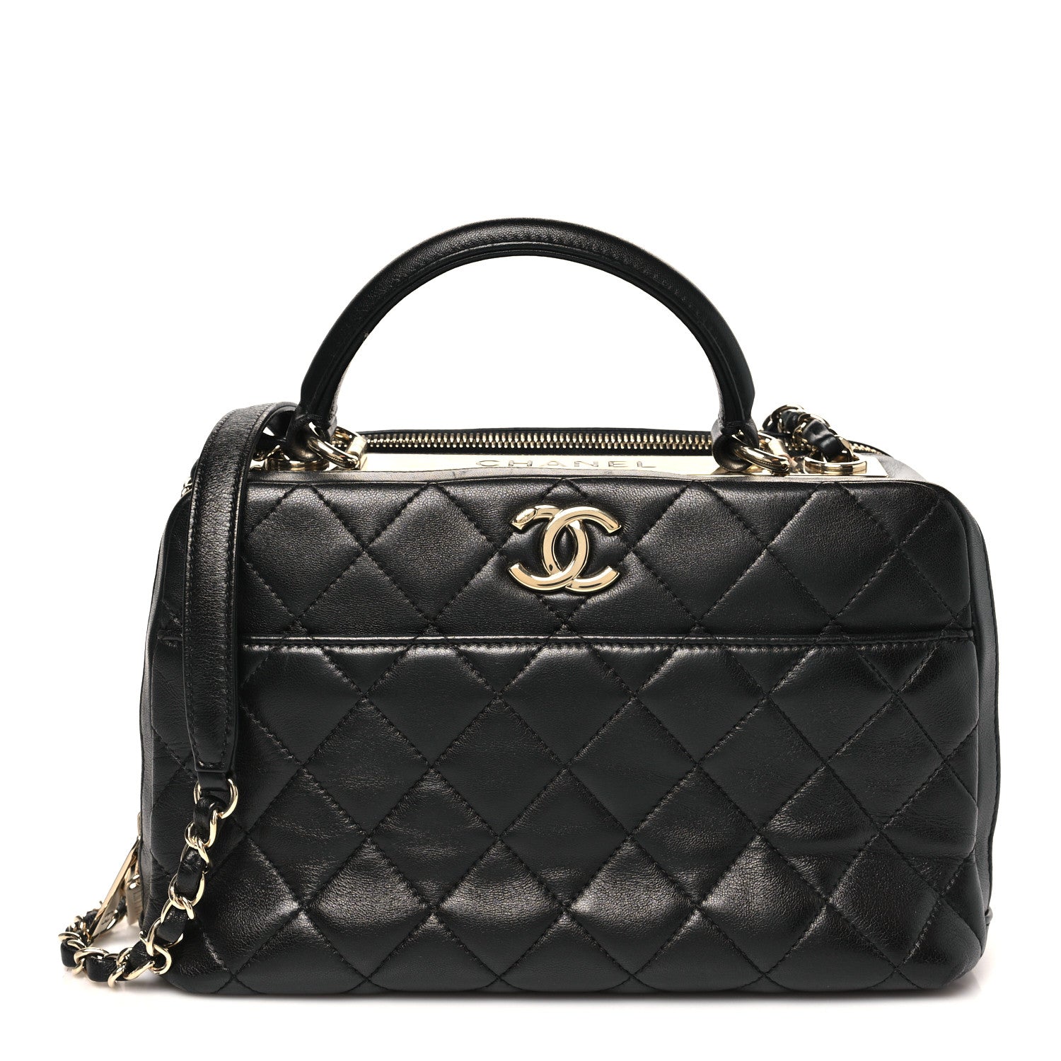 Chanel Lambskin Quilted Medium Trendy CC Bowling Bag Black 1 of 10