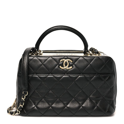 Chanel Lambskin Quilted Medium Trendy CC Bowling Bag Black 1 of 10