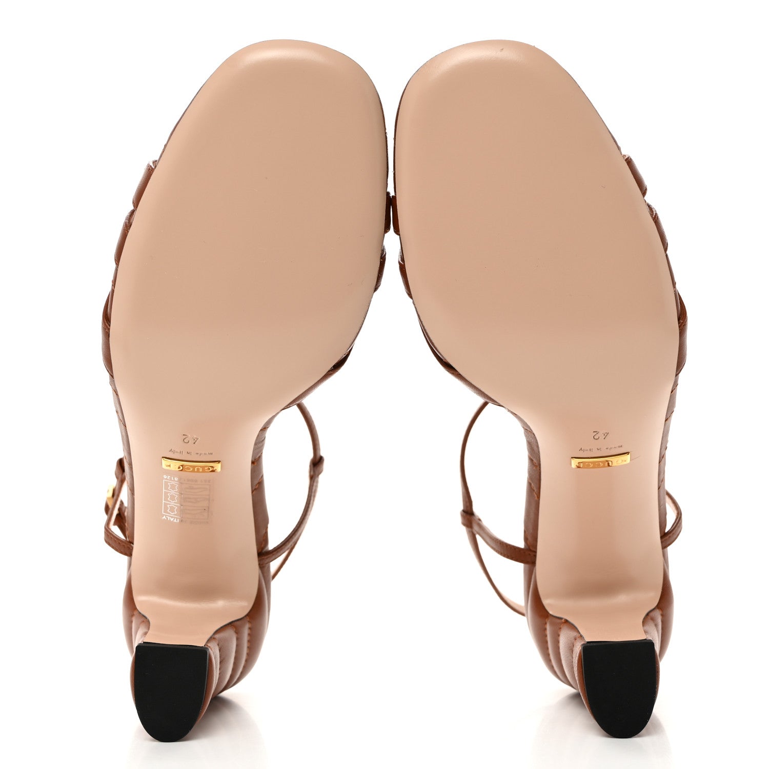 Gucci Nappa Matelasse T-Strap 40mm Sandals 42 Brown Papaya 5 of 8