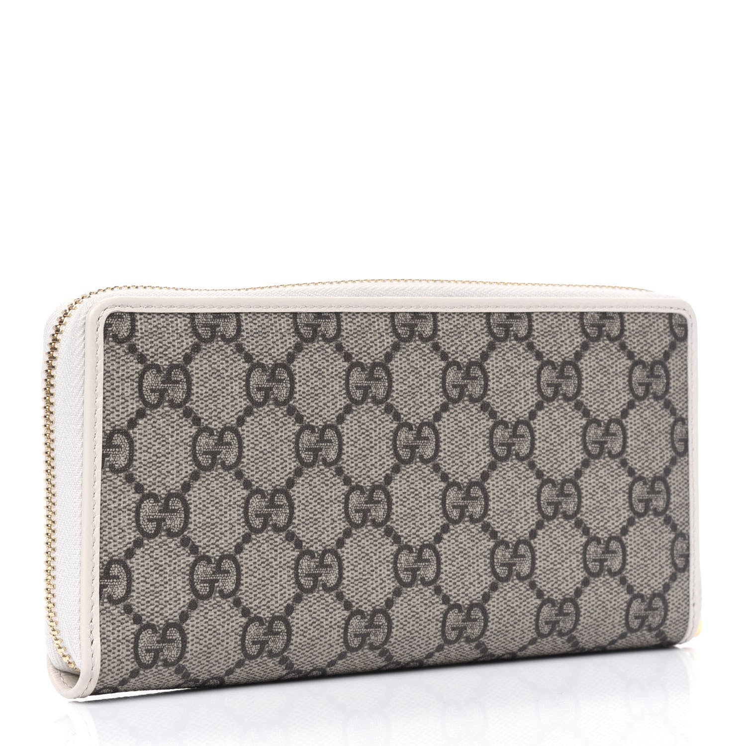 Gucci GG Supreme Monogram Azalea Calfskin Horsebit 1955 Zip Around Wallet Beige Ebony Mystic White 2 of 5