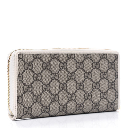 Gucci GG Supreme Monogram Azalea Calfskin Horsebit 1955 Zip Around Wallet Beige Ebony Mystic White 2 of 5