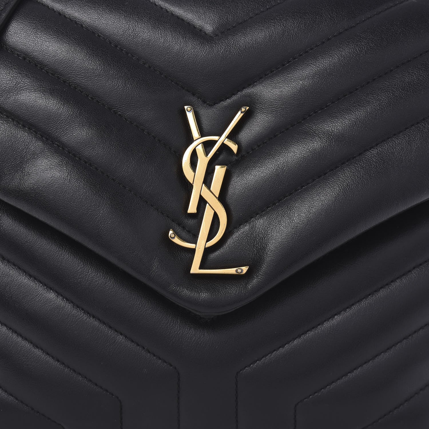 Saint Laurent Calfskin Y Quilted Monogram Medium Loulou Chain Satchel Black 9 of 9