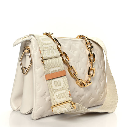 Louis Vuitton Lambskin Embossed Monogram Coussin PM Cream 4 of 10