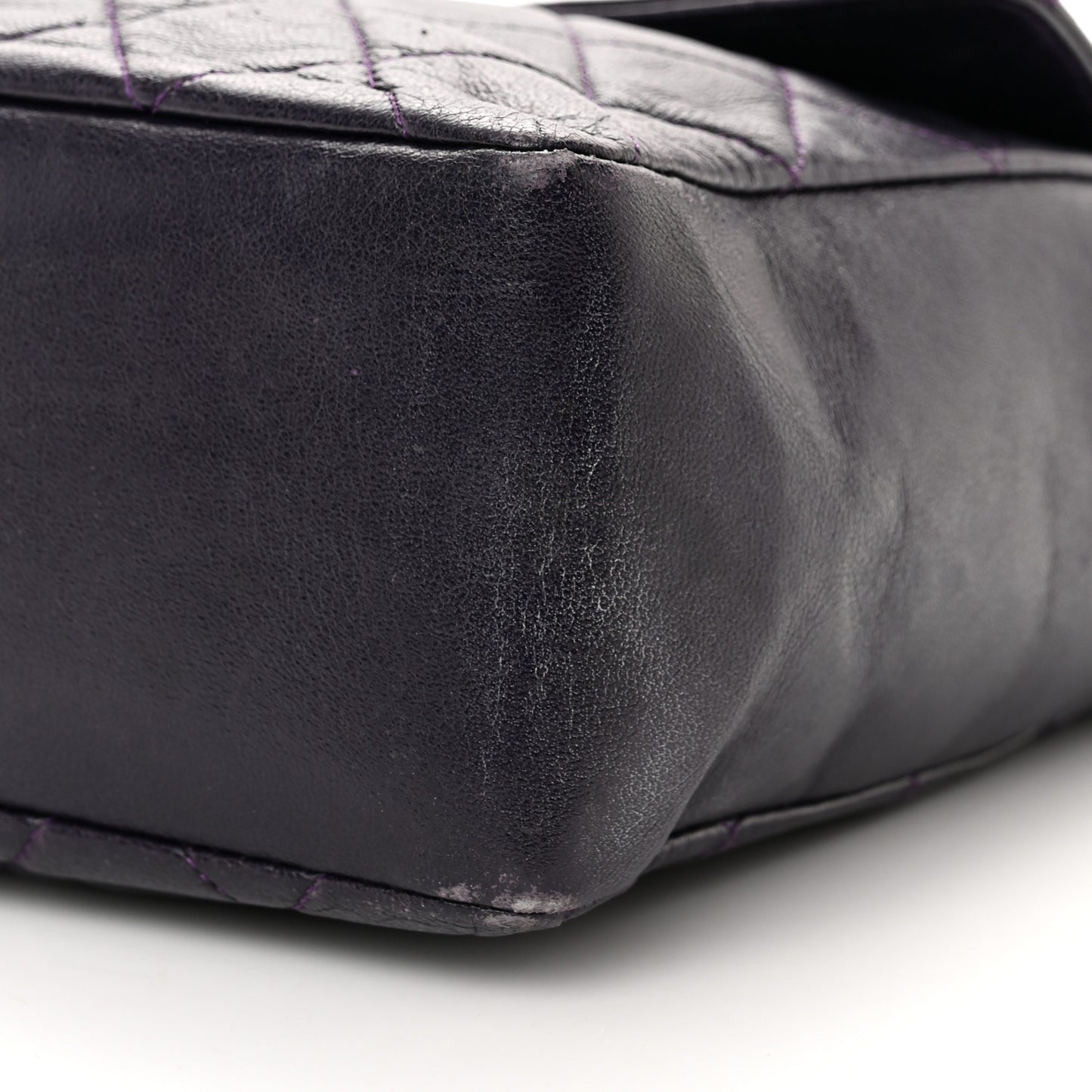 Lambskin Quilted Medium Kelly Flap Purple