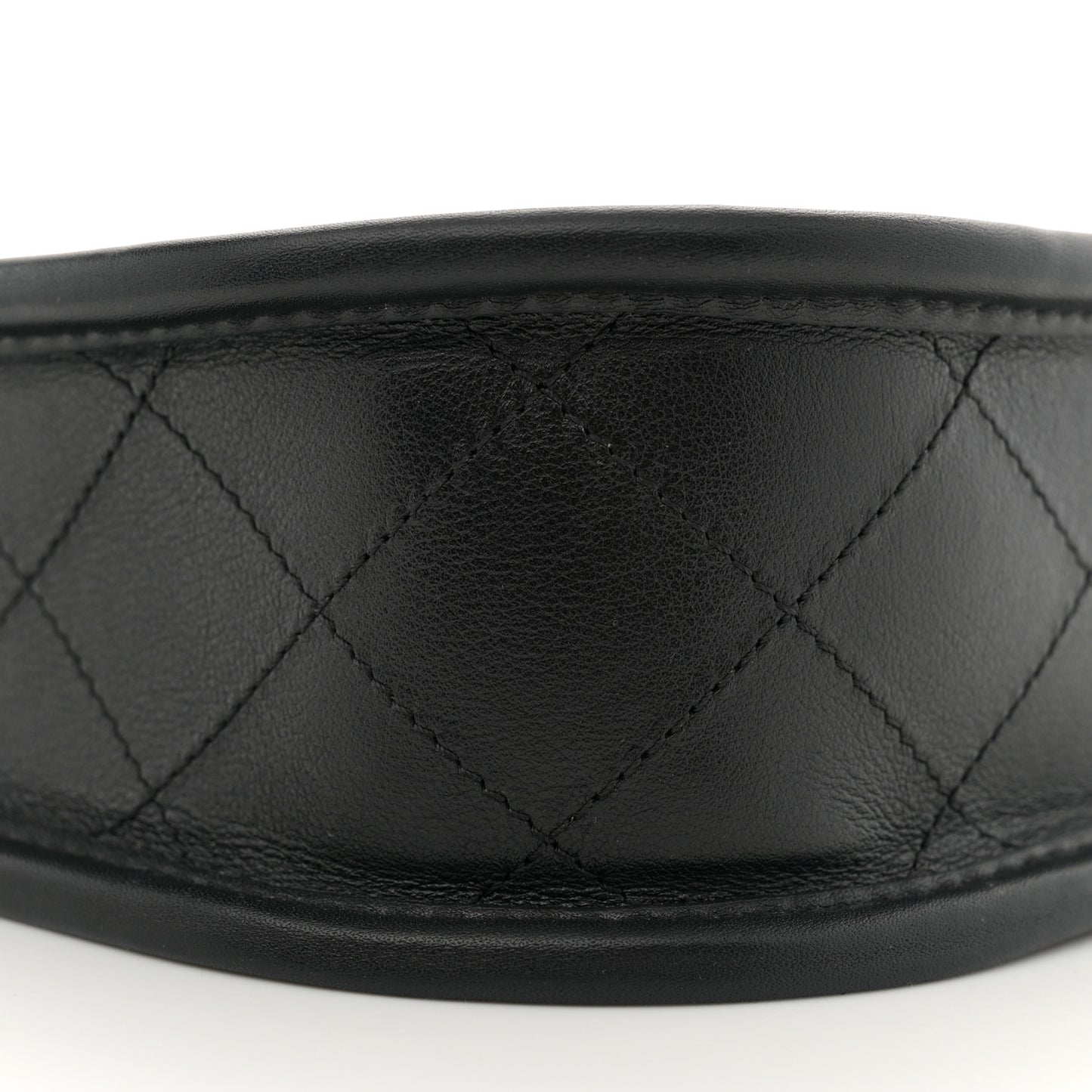 Calfskin Quilted Hobo Handbag Black
