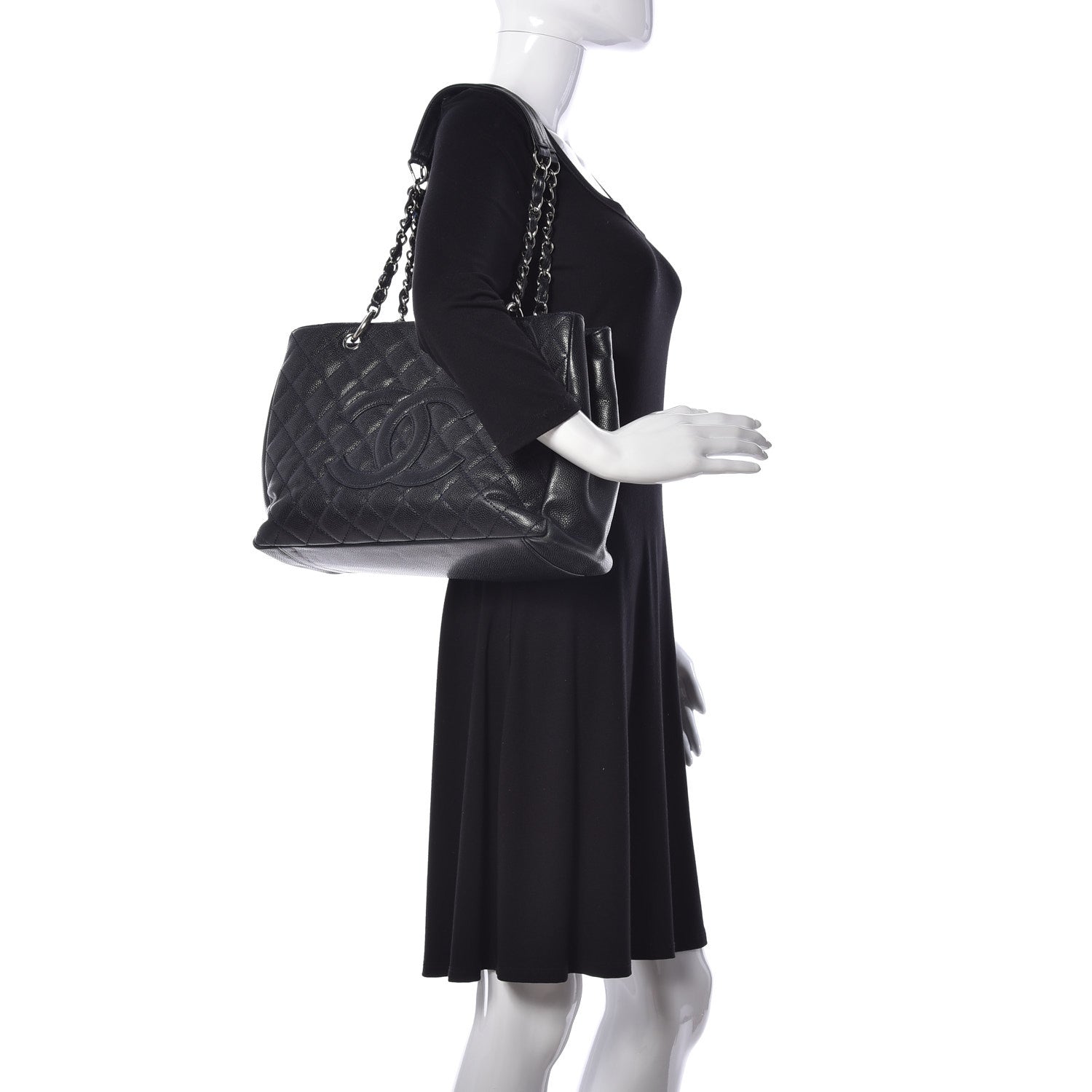 Chanel Caviar Quilted Grand Shopping Tote GST Navy Blue 2 of 25