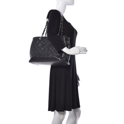 Chanel Caviar Quilted Grand Shopping Tote GST Navy Blue 2 of 25