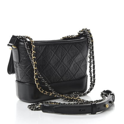 Chanel Aged Calfskin Quilted Small Gabrielle Hobo Black 3 of 10