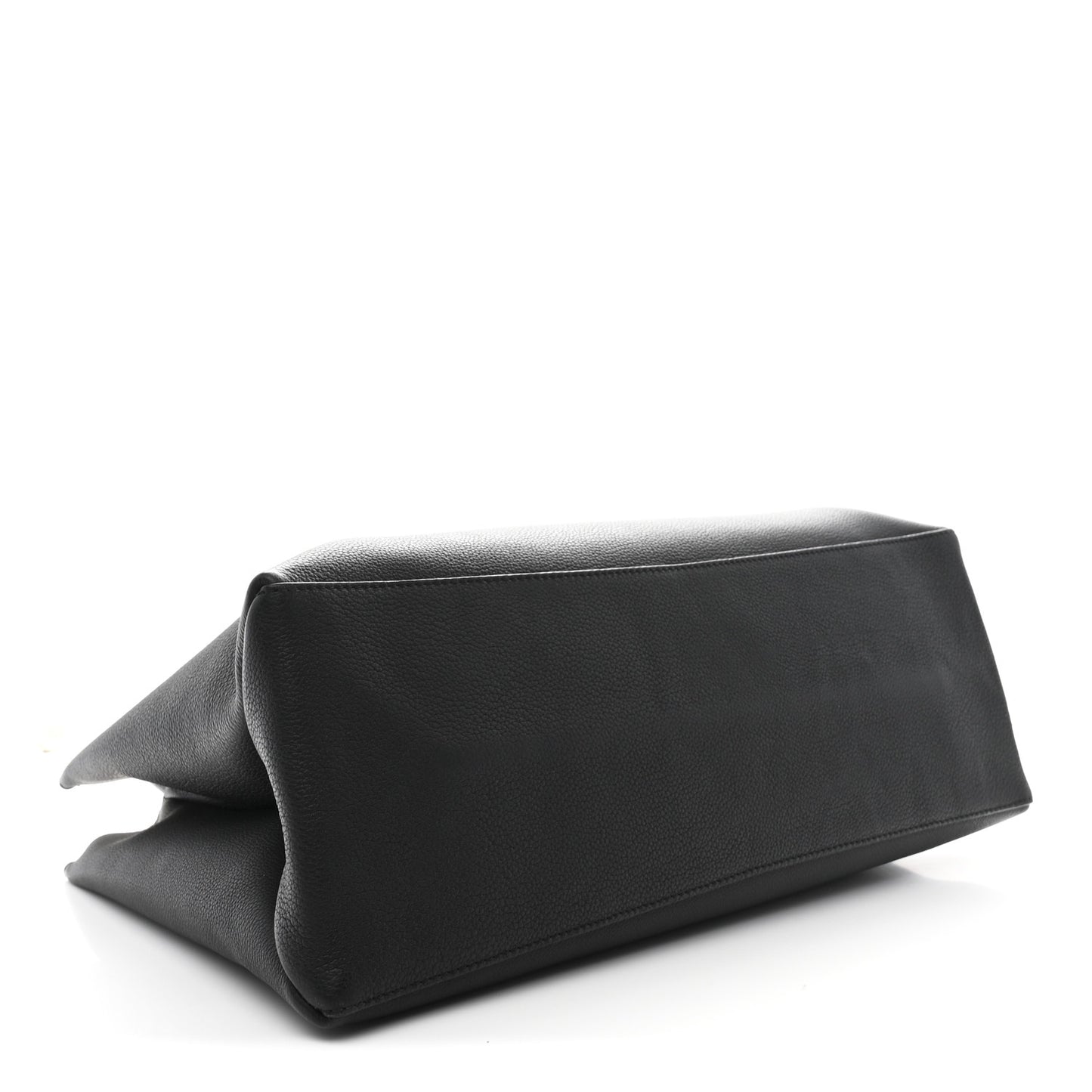 Grained Calfskin Lockme Shopper Black