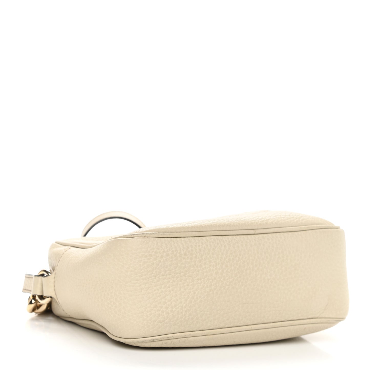 Pebbled Calfskin Small Soho Disco Bag Off White