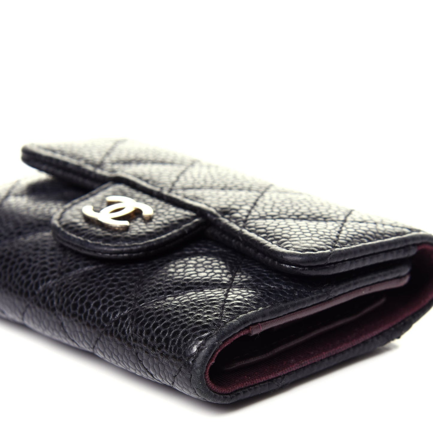 Caviar Quilted Classic 4 Key Holder Wallet Black