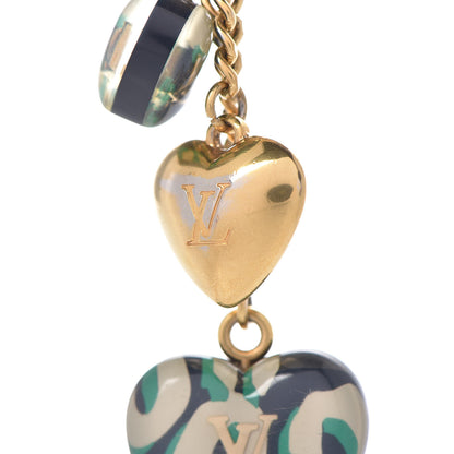 Louis Vuitton Leopard Heart Bag Charm Key Holder Blue Infini 3 of 3