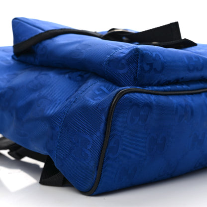 Gucci Econyl Nylon Monogram Off The Grid Backpack Guilted Blue Black 8 of 9