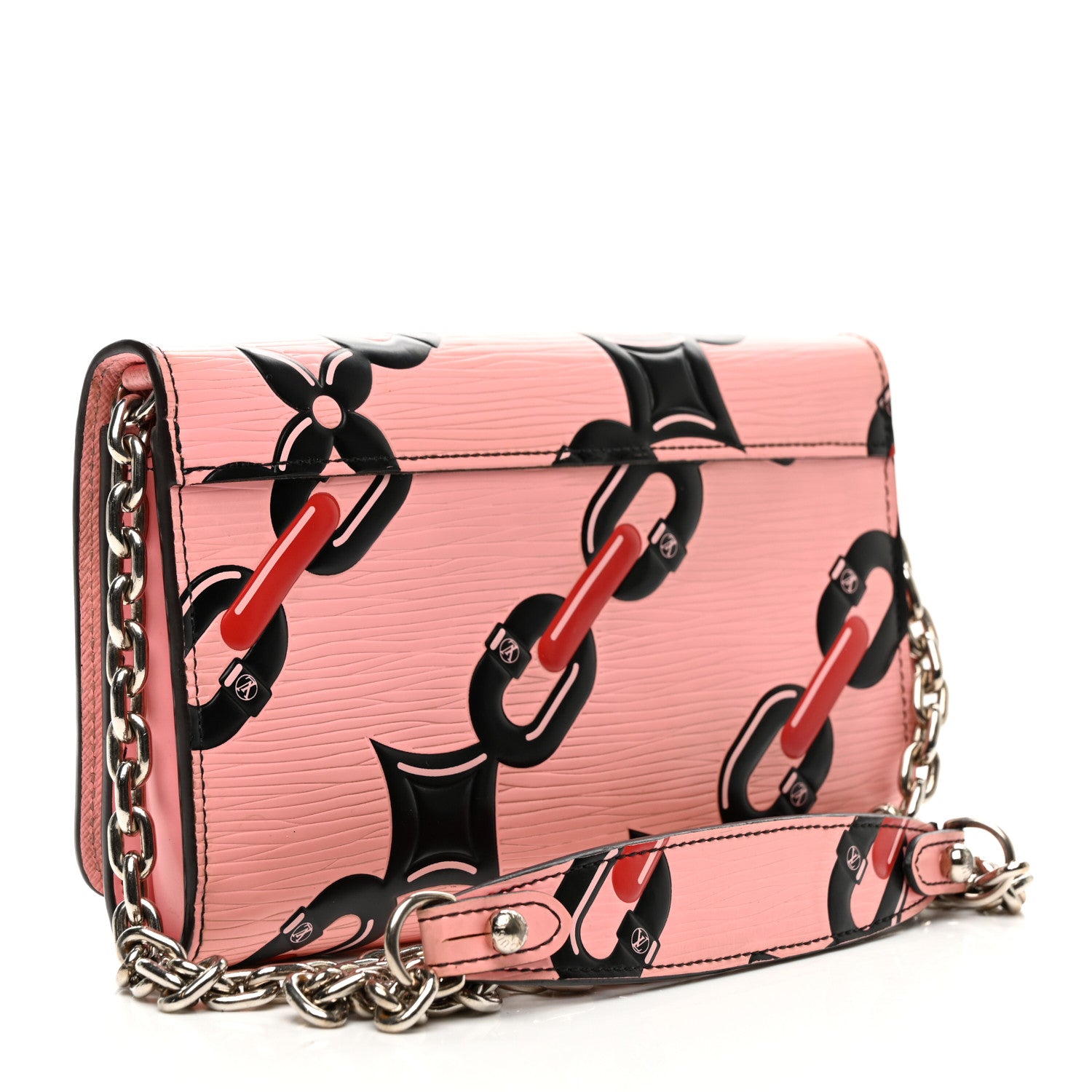 Louis Vuitton Epi Chain Flower Print Twist Chain Wallet Pink 3 of 11