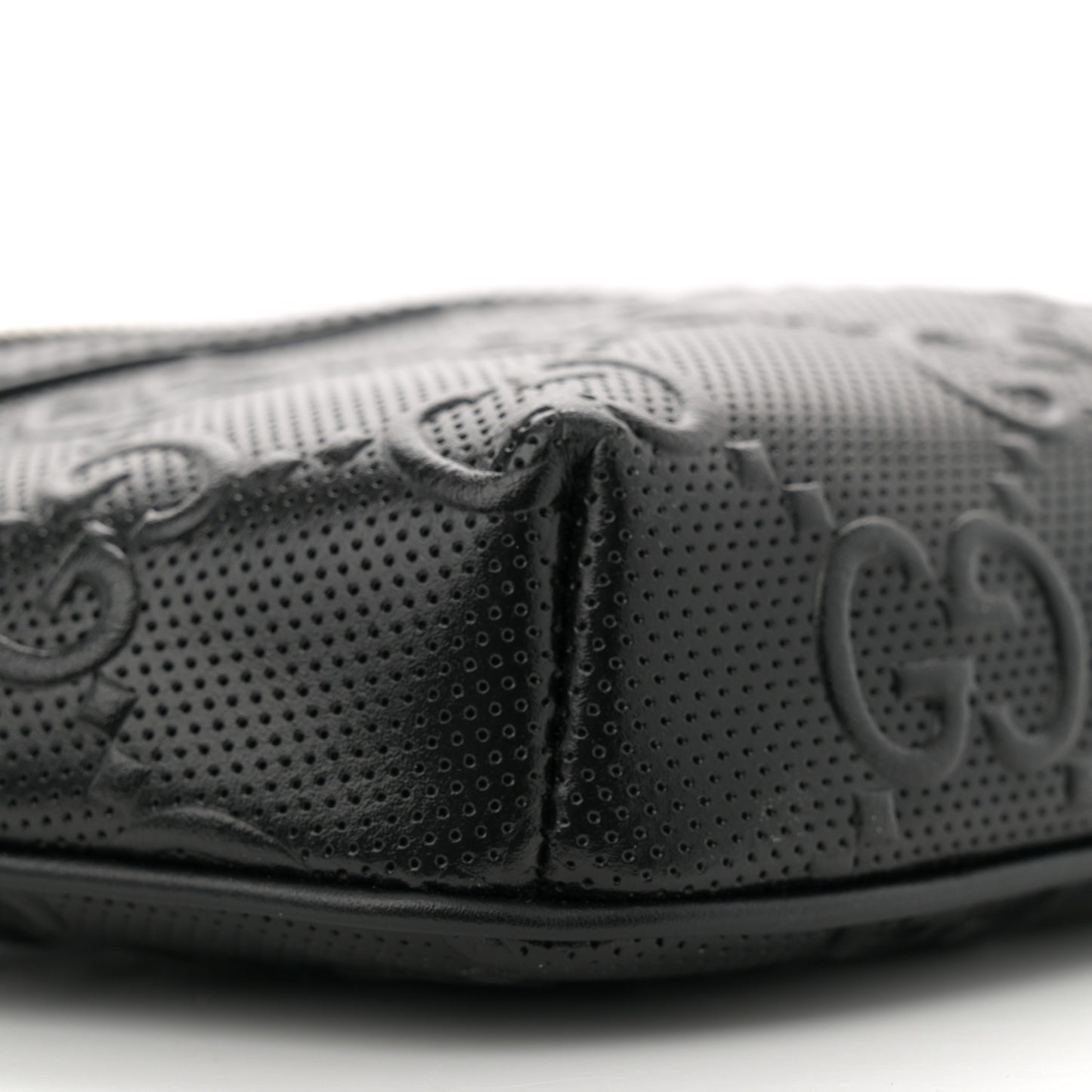 Calfskin GG Tennis Embossed Belt Bag Black