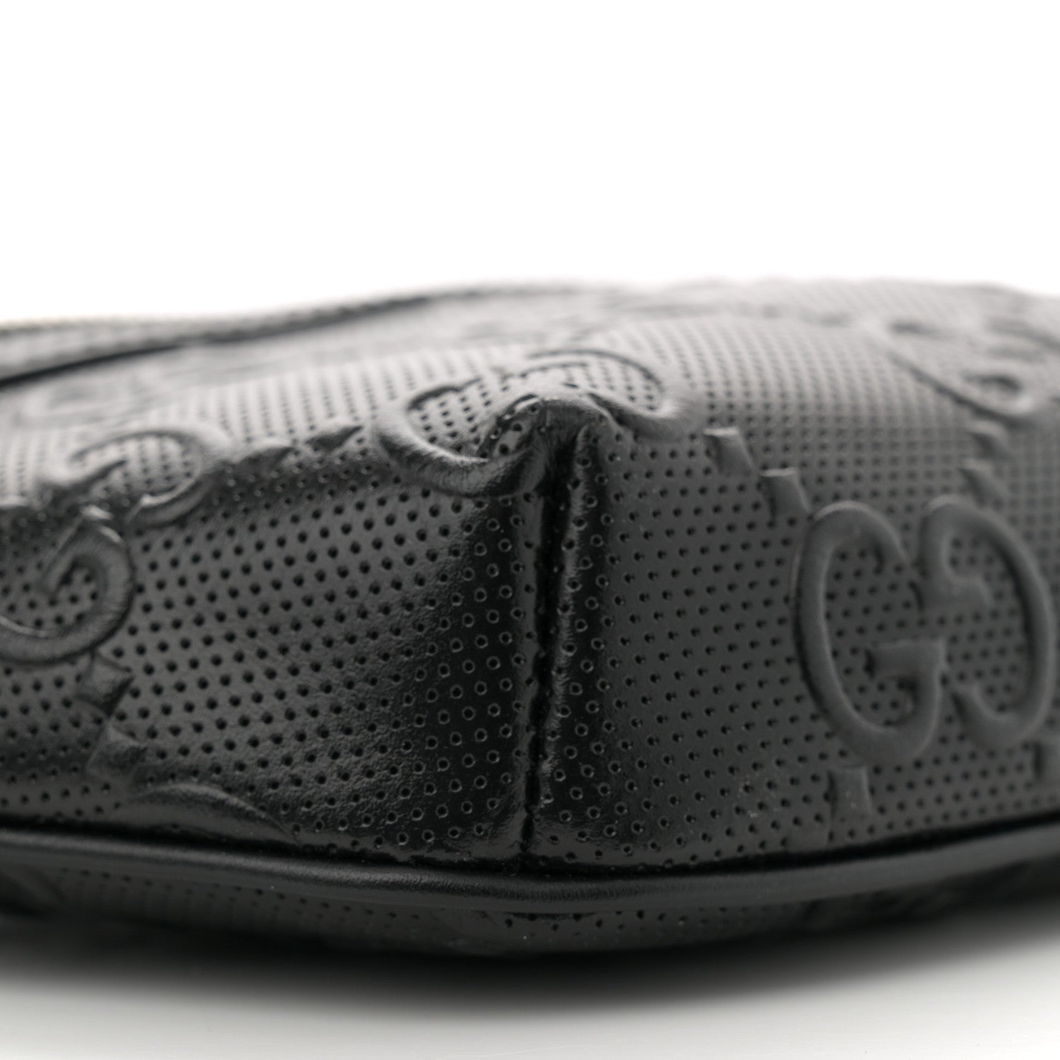 Gucci Calfskin GG Tennis Embossed Belt Bag Black 9 of 10