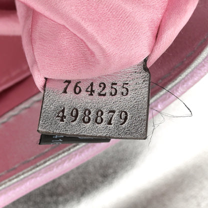 Gucci Iridescent Nappa Vertical Matelasse Medium Maxi Horsebit Chain Shoulder Bag Escape Pink 7 of 14