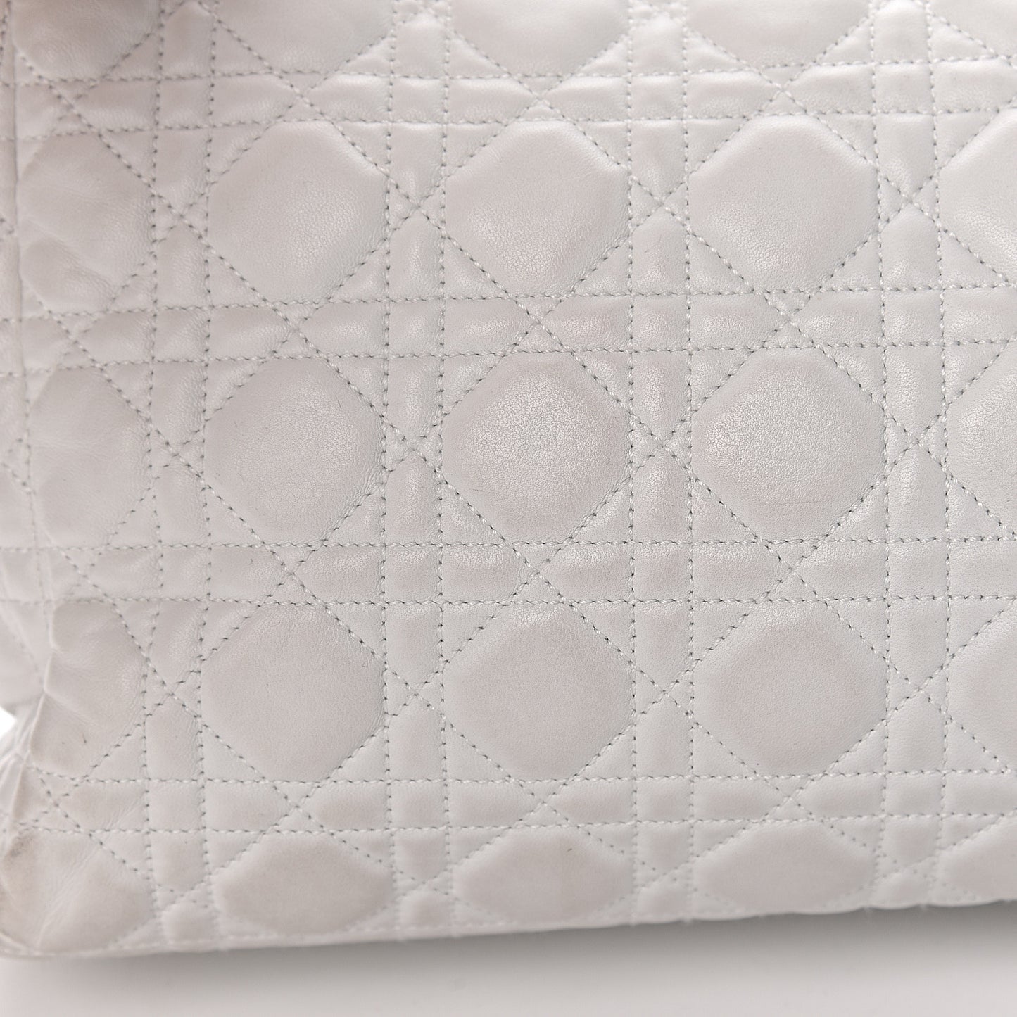 Lambskin Cannage Large Dior Soft Shopping Tote White