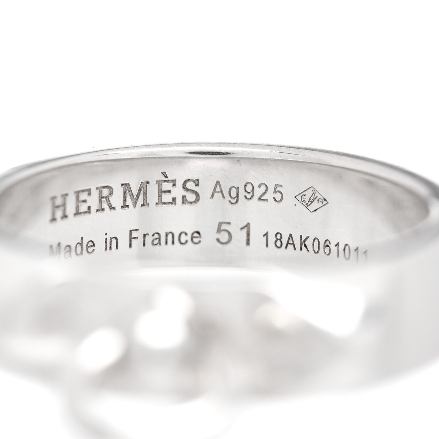 Sterling Silver PM Collier De Chien Ring 51 5.75