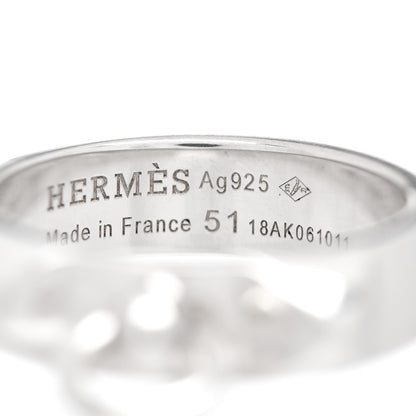 Hermes Sterling Silver PM Collier De Chien Ring 51 5.75 5 of 5