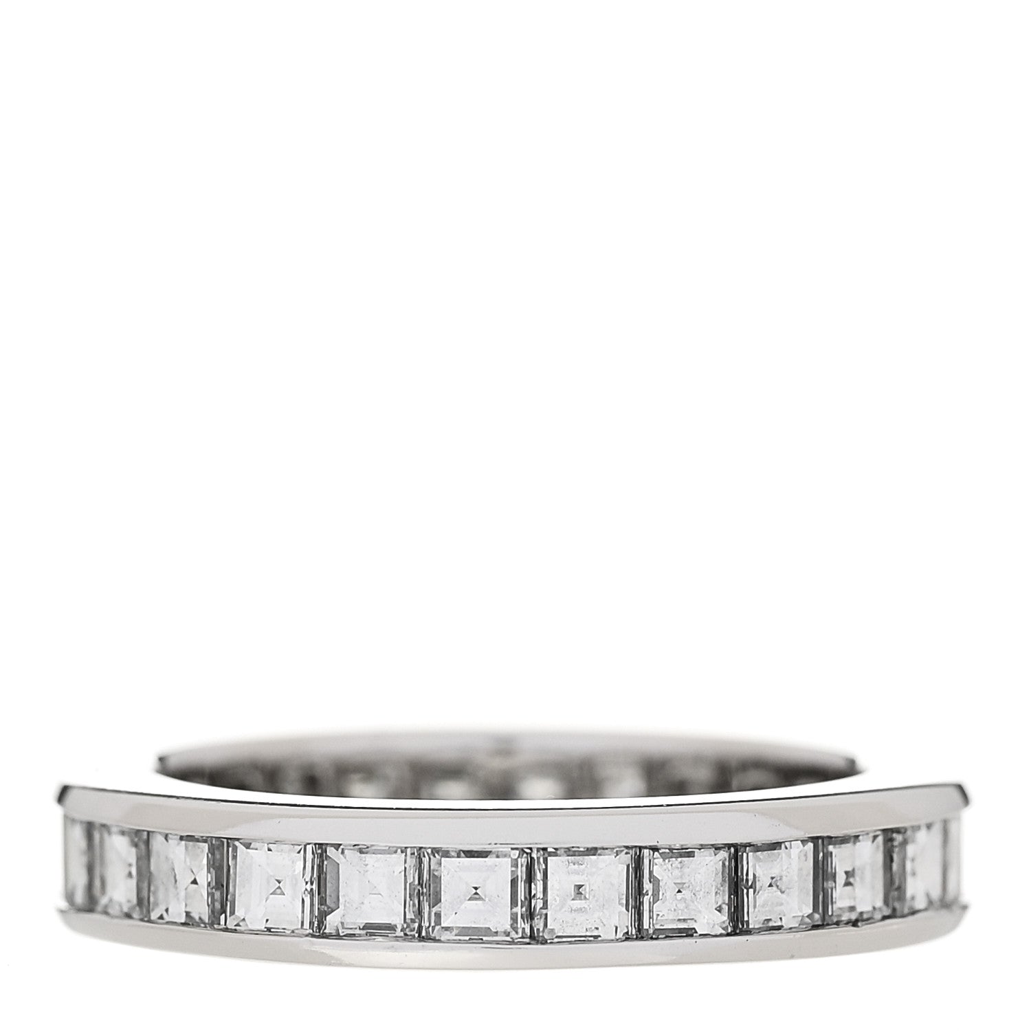 Tiffany Platinum Diamond Square Cut Eternity Wedding Band Ring 48 4.5 1 of 5