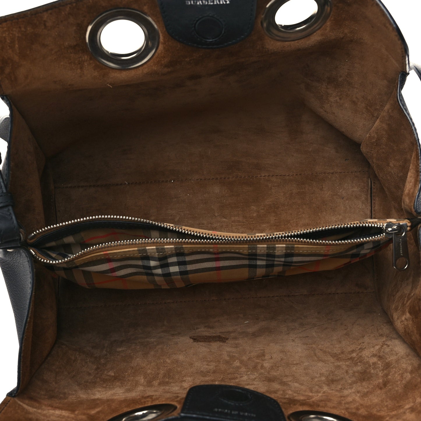 Smooth Calfskin Small Grommet Embossed Crest Bag Black