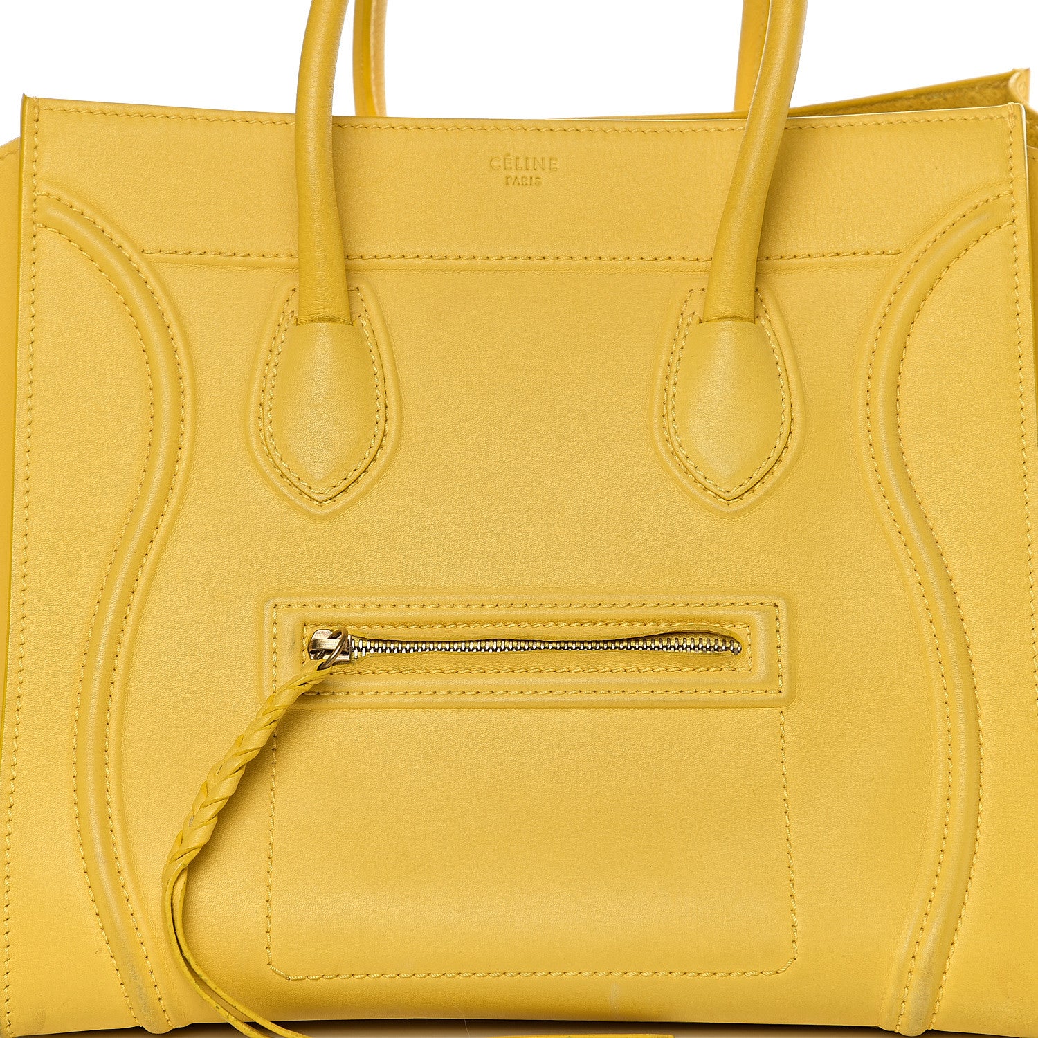 Celine Smooth Calfskin Medium Phantom Luggage Sun Yellow 7 of 11