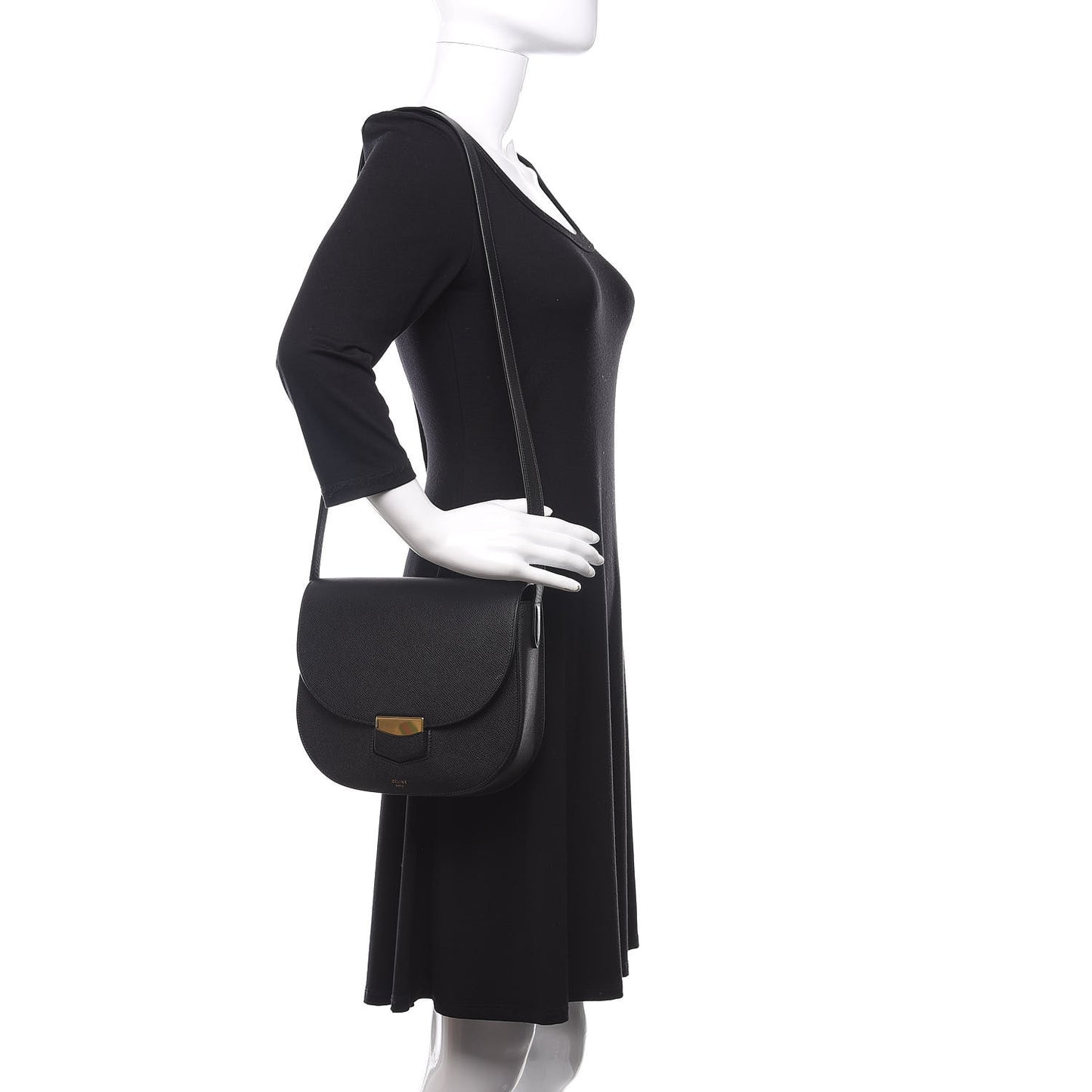 Grained Calfskin Small Trotteur Black
