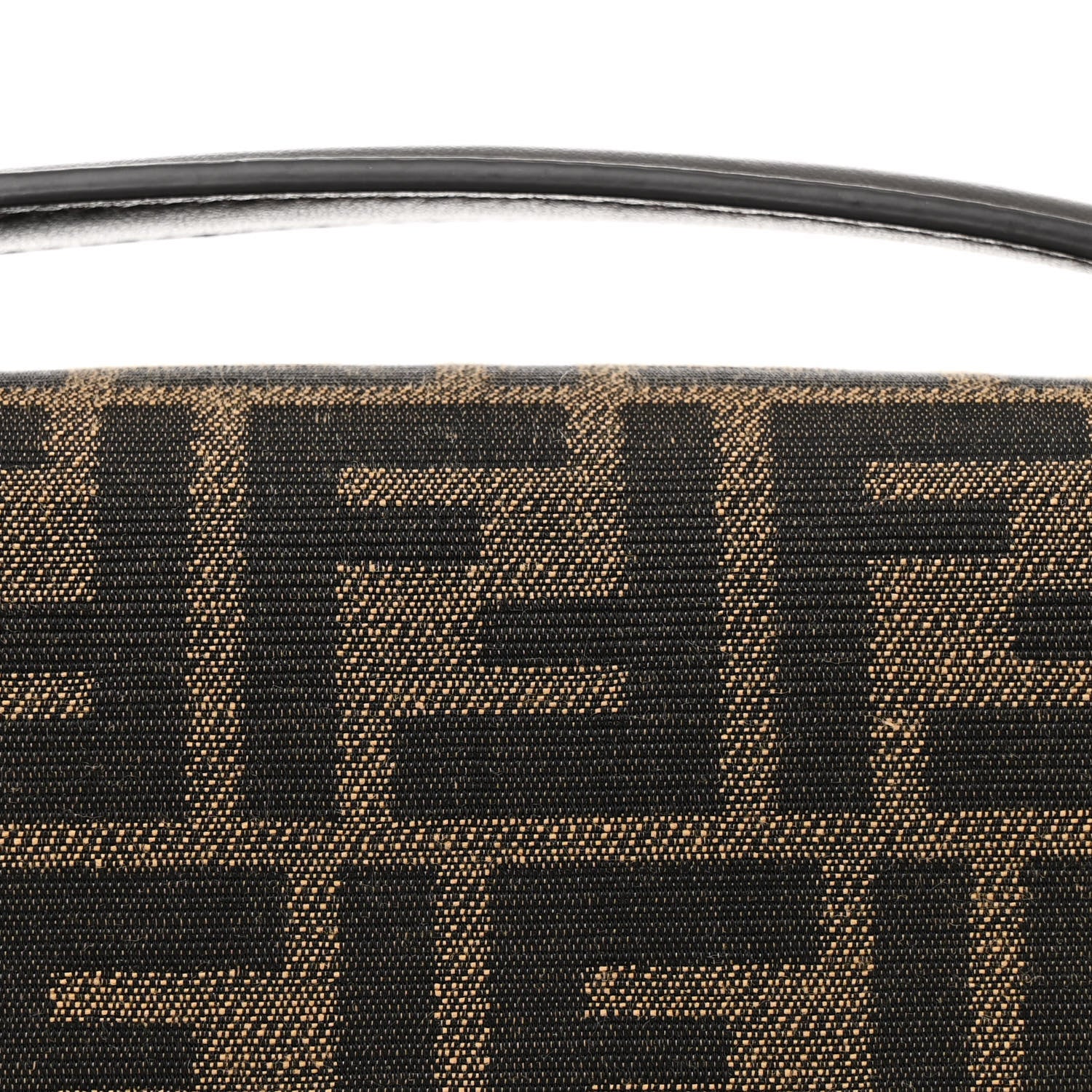 Fendi Fabric Jacquard FF 1974 Midi Chain Baguette Tobacco Moro 8 of 10