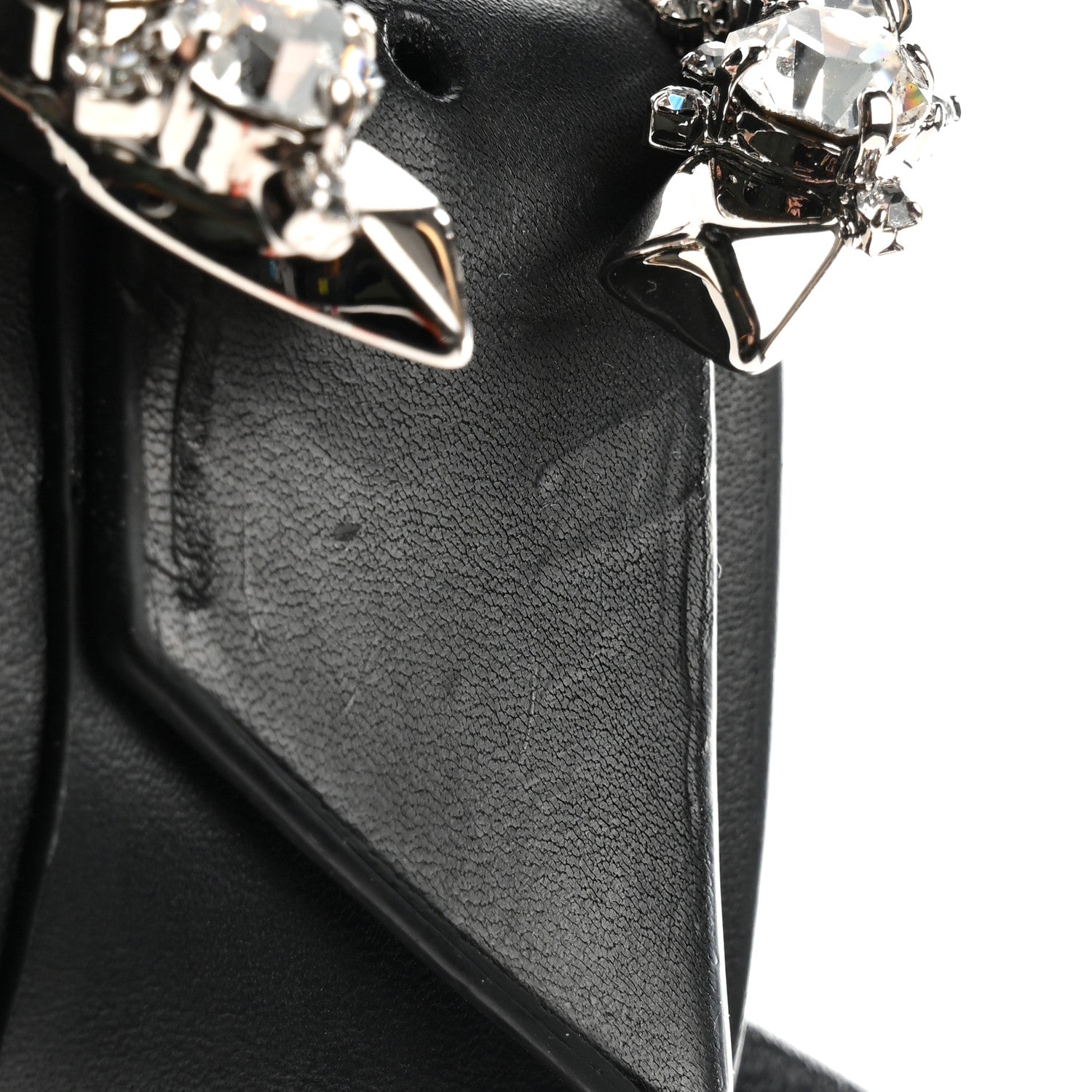 Jimmy Choo Calfskin Crystal Embellished Marga Slide Sandals 37 Black 8 of 8