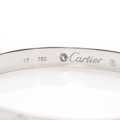 Cartier 18K White Gold 4 Diamond LOVE Bracelet 17 5 of 7