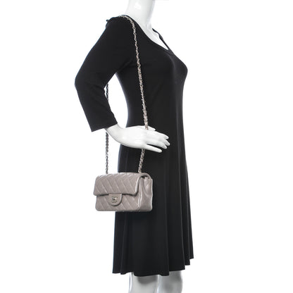Chanel Metallic Lambskin Quilted Mini Rectangular Flap Light Silver 2 of 10
