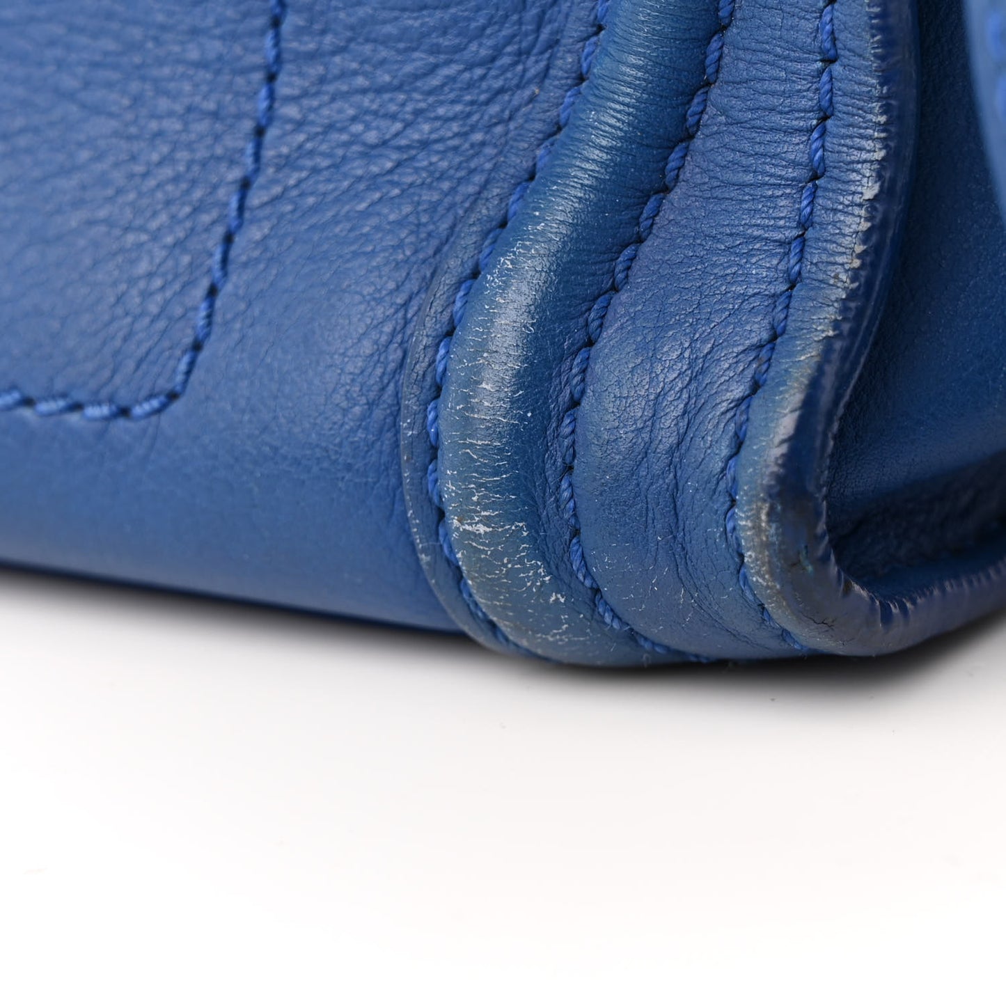 Drummed Calfskin Nano Luggage Indigo