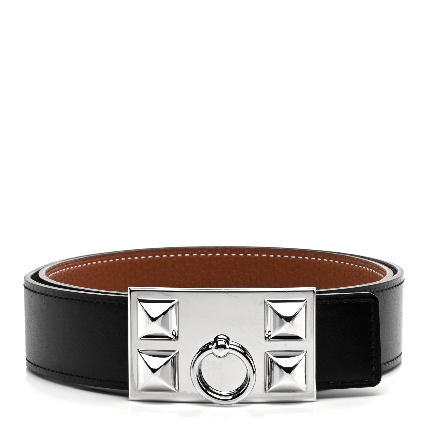 Hermes Box Collier De Chien CDC Belt 80 Black Gold 1 of 4