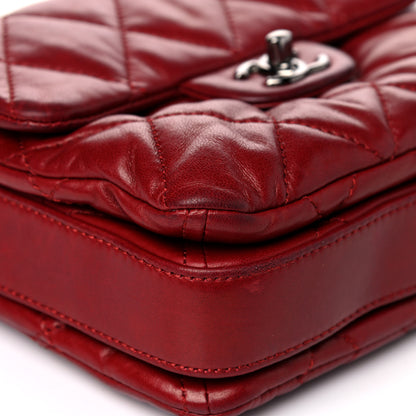 Chanel Lambskin Quilted Mini Chanel 3 Flap Red 9 of 22