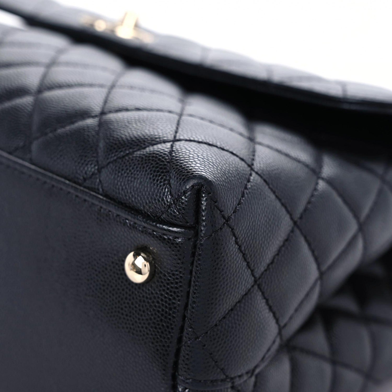 Chanel Caviar Quilted Medium Coco Handle Flap Black 11 of 14