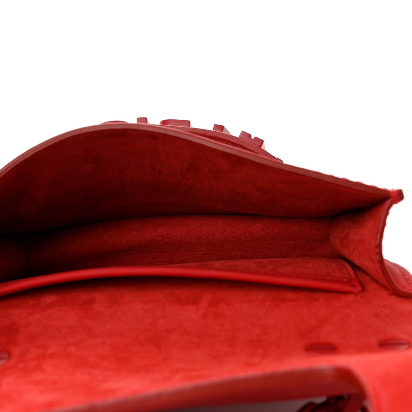 Ultra Matte Calfskin Mini J'Adior Chain Flap Bag Red