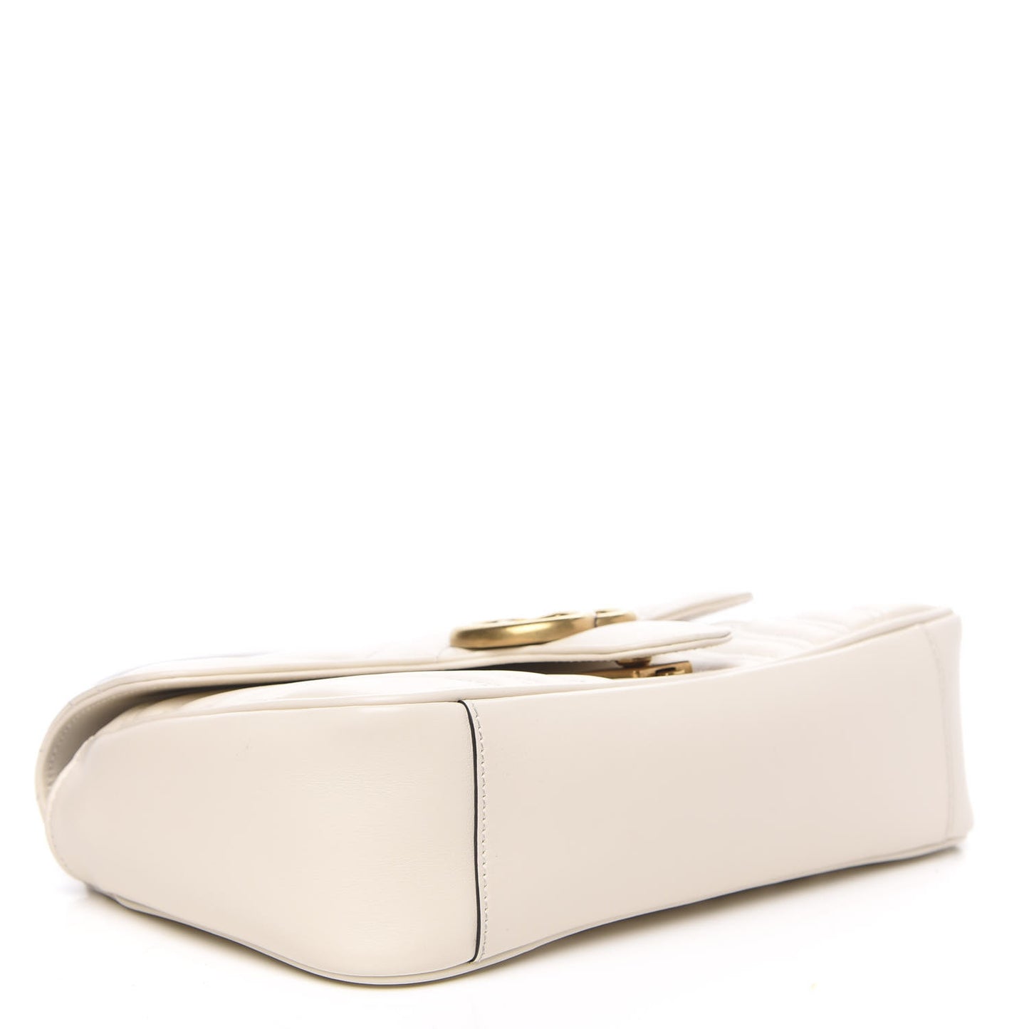 Calfskin Matelasse Small GG Marmont Shoulder Bag White