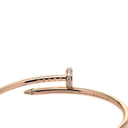 Cartier 18K Pink Gold Diamond Small Juste Un Clou Bracelet 14 4 of 6