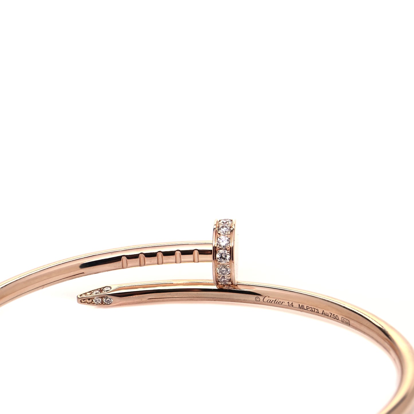 18K Pink Gold Diamond Small Juste Un Clou Bracelet 14