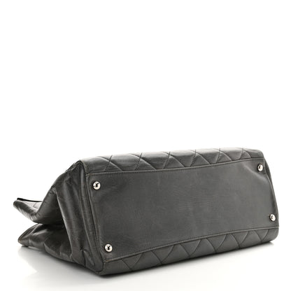Chanel Glazed Calfskin Quilted Small CC Delivery Tote Grey 4 of 10